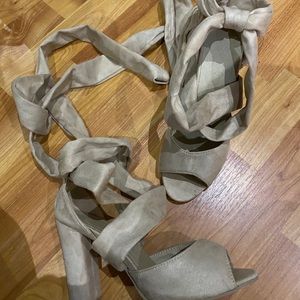 Lace Up Block Heel Sandals